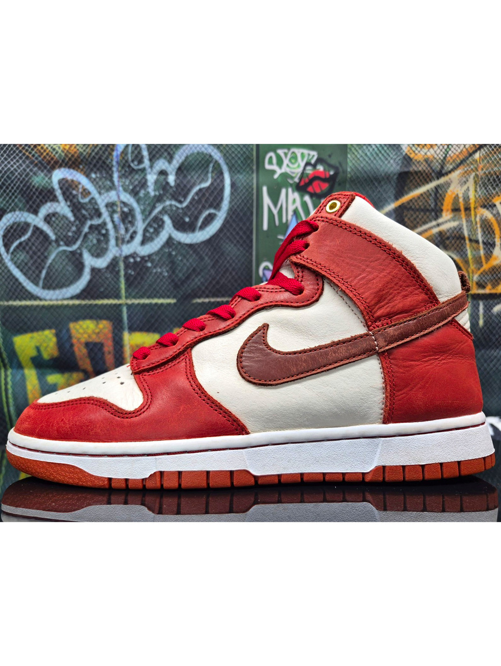 Nike Dunk LXX High Cinnabar Red White Brown Leather Men 8M Women 9.5W DX0346-600